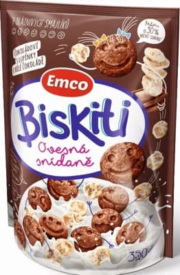 Emco Biskiti Čokoládoví s bílými čokolupínky