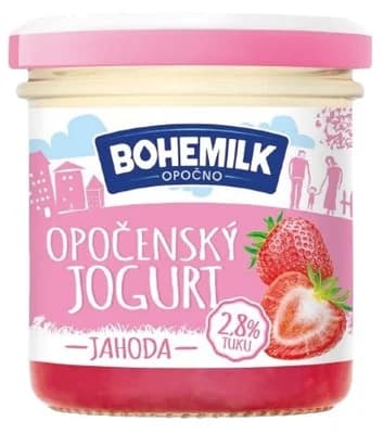 Bohemilk Opočenský jogurt ve skle jahoda