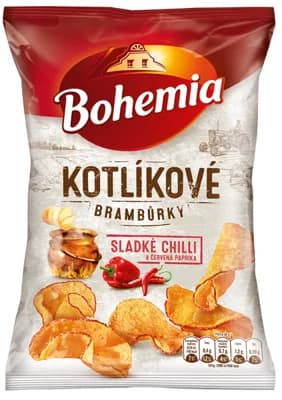 Bohemia Kotlíkové brambůrky, sladké chilli a červená paprika
