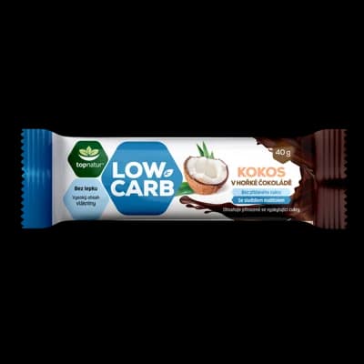 TOPNATUR LOW CARB tyčinka kokos v hořké čokoládě