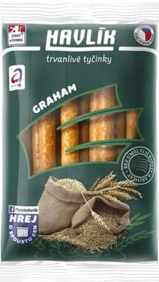 Havlík Trvanlivé tyčinky se sýrem a solí, grahamové