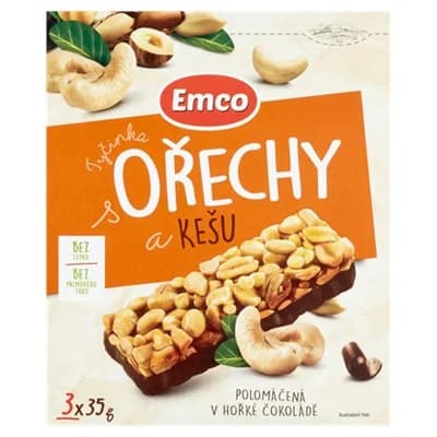 Emco Tyčinka ořechy/kešu 3 x