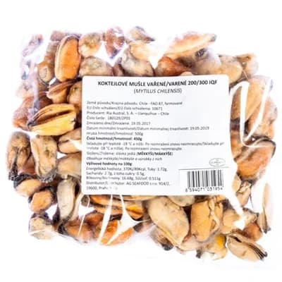 Koktejlové mušle vařené mraž.