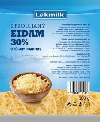 Lakmilk Eidam 30%, strouhaný