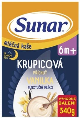Sunar mléčná krupicová kaše na dobrou noc vanilková XXL