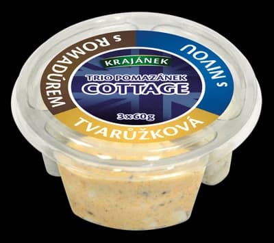 Krajánek TRIO pomazánek cottage sýrový mix (s romadurem, s nivou, tvarůžková),  3x60g