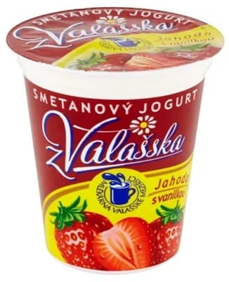 Mlékárna ValMez Smetanový jogurt z Valašska jahoda s vanilkou