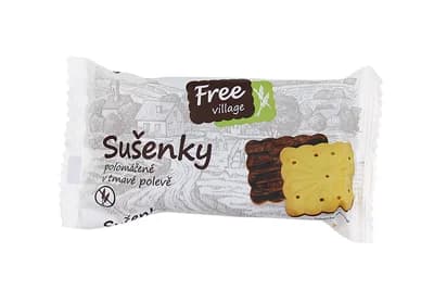 Perník s.r.o. Sušenky polomáčené v tmavé čokoládě BEZLEPKU