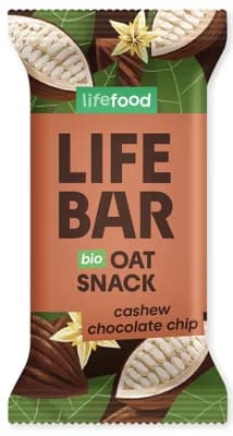 Lifefood Lifebar BIO Oat Snack s kousky čokolády a kešu