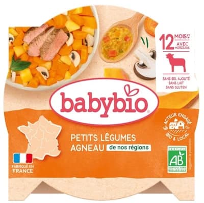 Babybio BIO Dušená zelenina s jehněčím masem