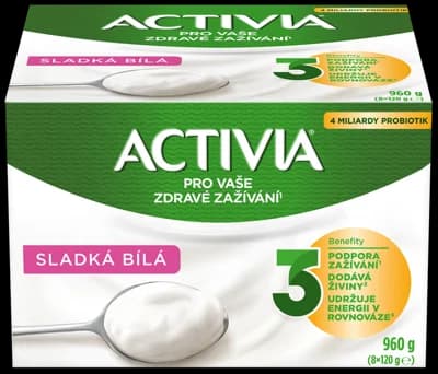 Activia Probiotický jogurt bílý slazený 8x120g