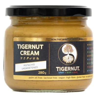 Tigernut Krém z tygřích ořechů s pistáciovými oříšky bez přidaného cukru