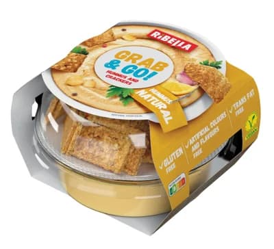 Ribella Grab&Go Natural hummus s krekry, vegan