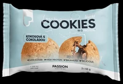 Passion Nutrition Plněné proteinové pečené cookies s kokosem a čokoládou, bez lepku
