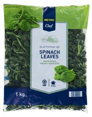 Metro Chef Špenát listový individuálně rychle zmrazený (IQF)