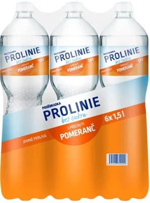 Poděbradka ProLinie Jemně perlivá pomeranč 6 x 1,5 L