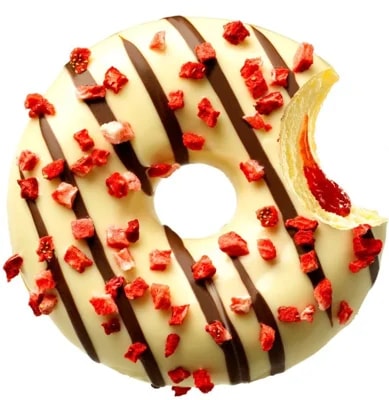 Donut s jahodovou náplní
