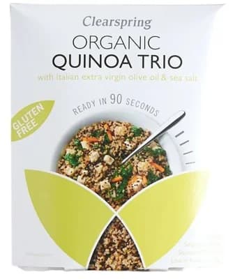 Clearspring BIO 90sec Quinoa trio s extra panenským olivovým olejem a mořskou solí bez lepku