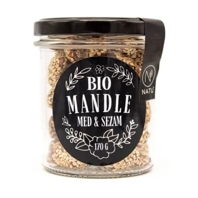 NATU Mandle s medem a sezamem BIO 170g