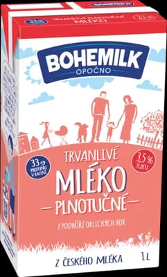 Bohemilk Trvanlivé mléko z podhůří Orlických hor - plnotučné (3,5%)