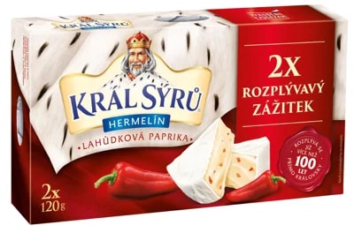 Král Sýrů Hermelín lahůdková paprika duopack (2×120 g)