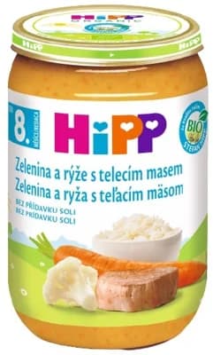 HiPP BIO Zelenina a rýže s telecím masem