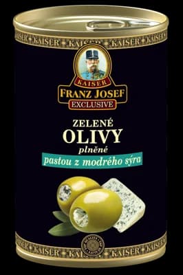 Franz Josef Kaiser Zelené olivy ve slaném nálevu plněné sýrovou pastou