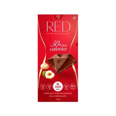 Red Delight Mléčná čokoláda s makadamiovými a lískovými ořechy