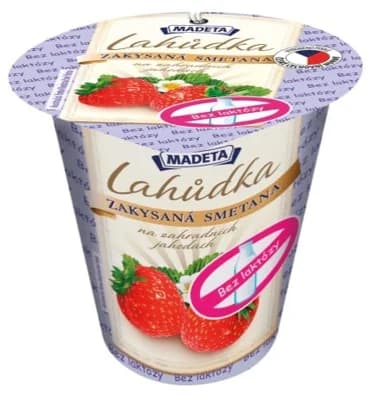 Madeta Zakysaná smetana s jahodami bez laktózy