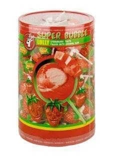 Kaumy Super bubble lízátka jahodová 100x17g