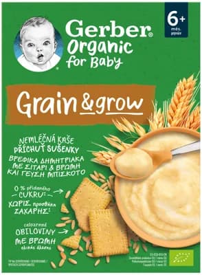 Gerber Organic BIO Nemléčná kaše s příchutí sušenky