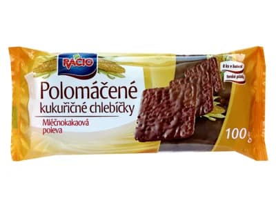 Racio Polomáčené chlebíčky kukuřičné v mléčnokakaové polevě