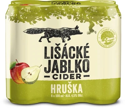 Lišácké jablko Hruška cider plech 6×0,5 l