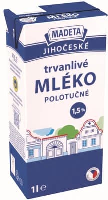Madeta Jihočeské trvanlivé polotučné mléko 1,5%