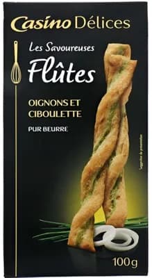 Casino Délices Máslové tyčinky s cibulí a pažitkou