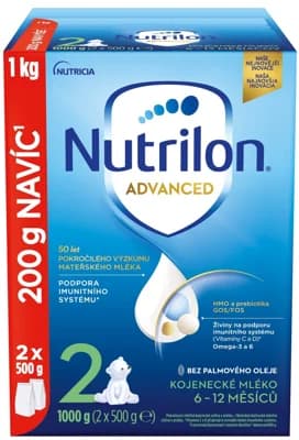 Nutrilon Advanced 2 pokračovací kojenecké mléko – duo balení