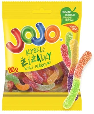 Jojo Kyselé žížalky želé bonbóny s ovocnými příchutěmi