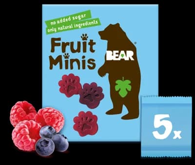 Bear Fruit Minis ovocné tlapky malina a borůvka 5x20g