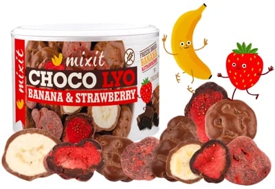 Mixit Křupavé banánky a jahody v čokoládě