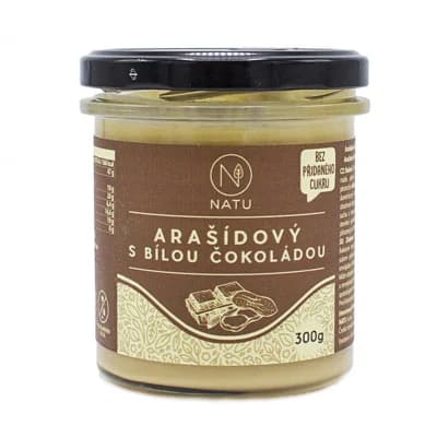 NATU Arašídový krém s bílou čokoládou bez přidaného cukru 300g