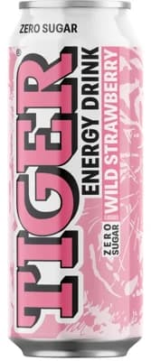 Tiger Energy drink ZERO Wild Strawberry flavoured plech
