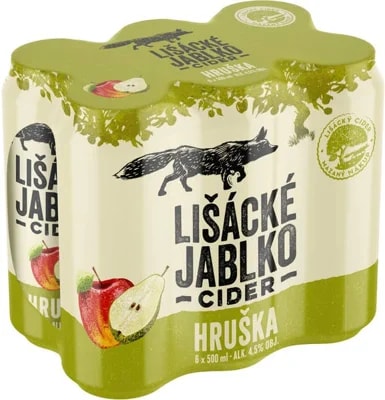 Lišácké jablko Hruška, plech multipack 6x500 ml