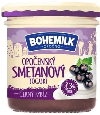 Bohemilk Opočenský smetanový jogurt černý rybíz