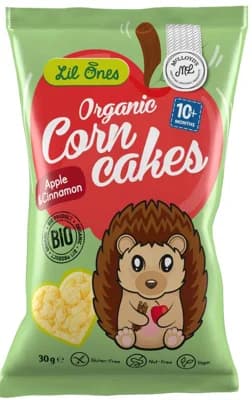 Lil Ones BIO Kukuřičná srdíčka se sušenými jablky a skořicí