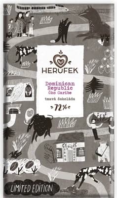 Herufek BIO Dominican Republic Öko Caribe tmavá čokoláda 72%