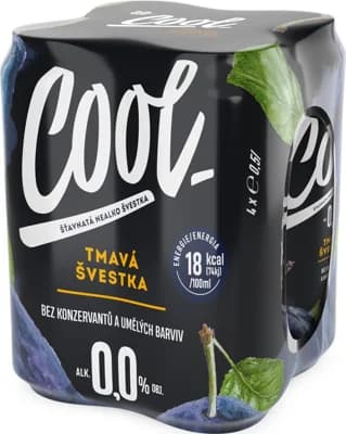 Cool Tmavá švestka nealkoholické pivo plech (4×0,5 l)