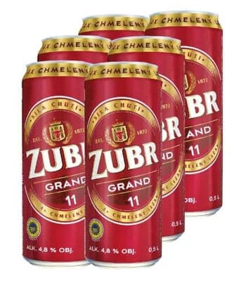 Zubr Grand 11 pivo 6x500ml, plech