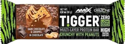 Amix Nutrition Amix Tigger Zero bar - Tmavá čokoláda/karamel