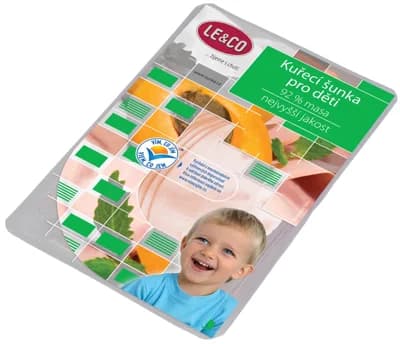 Le & Co Kuřecí šunka pro děti nejvyšší jakost plátky (92% masa)