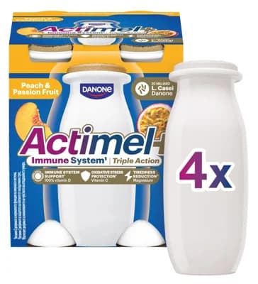 Actimel Probiotický jogurtový nápoj broskev a marakuja 4×100 g